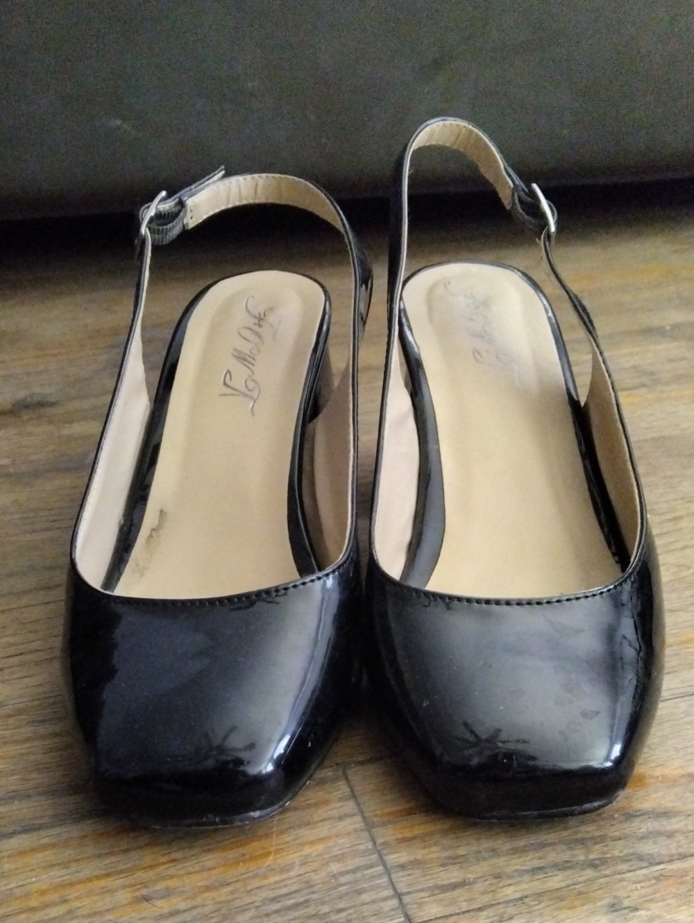 Women’s Black Patent Slingback Flats
